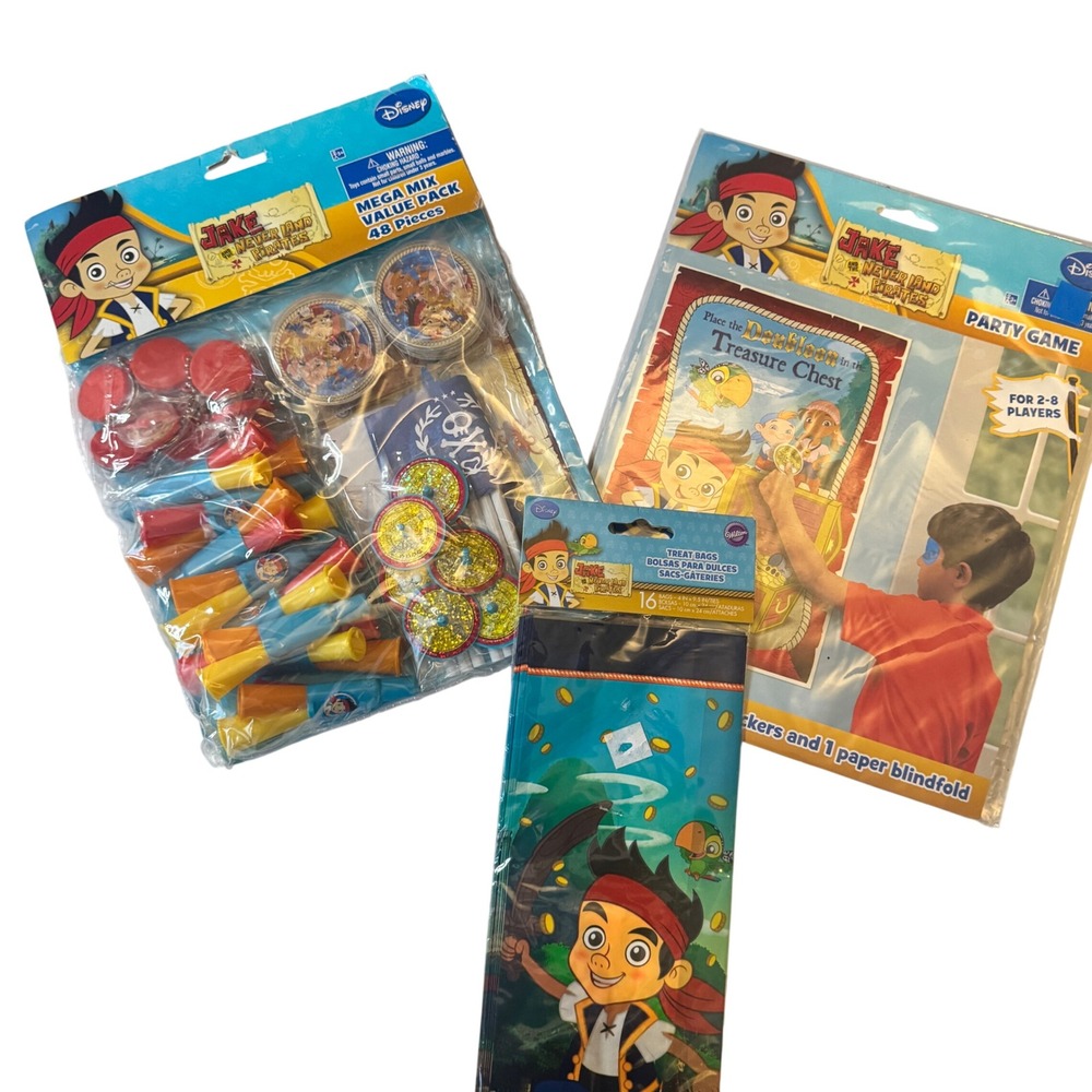 Disney Jake and the Never Land Pirates Party Supplies Favor Bags Game Set New